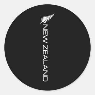 New Zealand Fern Flag Athletic Srts Vertical Style Classic Round Sticker