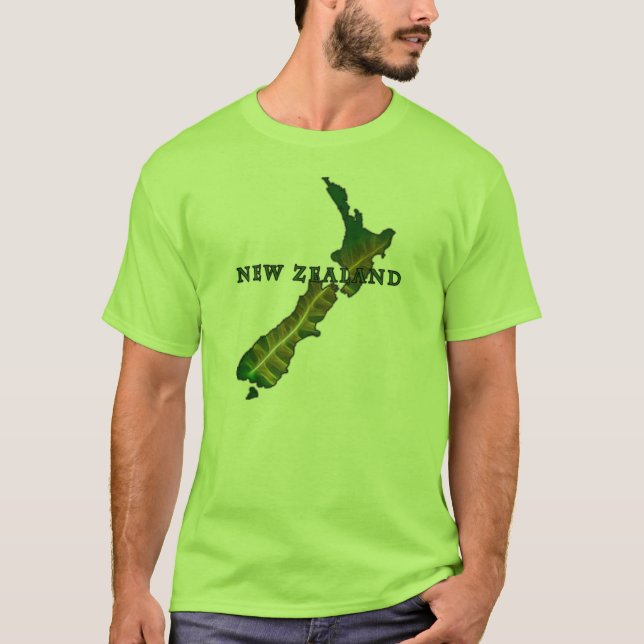 New Zealand Fern Map T-Shirt (Front)