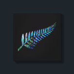 NEW ZEALAND FERN SIMPLE PAUA CANVAS PRINT<br><div class="desc">Classic New Zealand fern - in the vibrant colors of the Paua shell. #madjack #paua #kiwi #new zealand #australia #downunder #sports</div>