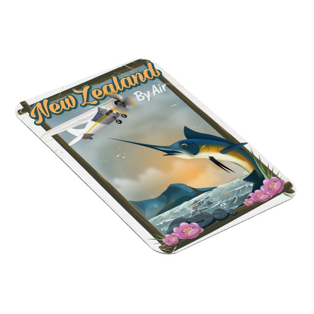 New Zealand Fishing travel poster Magnet (Right Side)