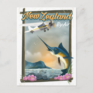 New Zealand Fishing travel poster Postcard