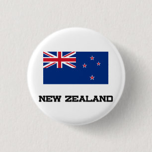 New Zealand Flag 3 Cm Round Badge