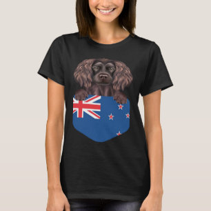 New Zealand Flag Boykin Spaniel Dog In Pocket T-Shirt