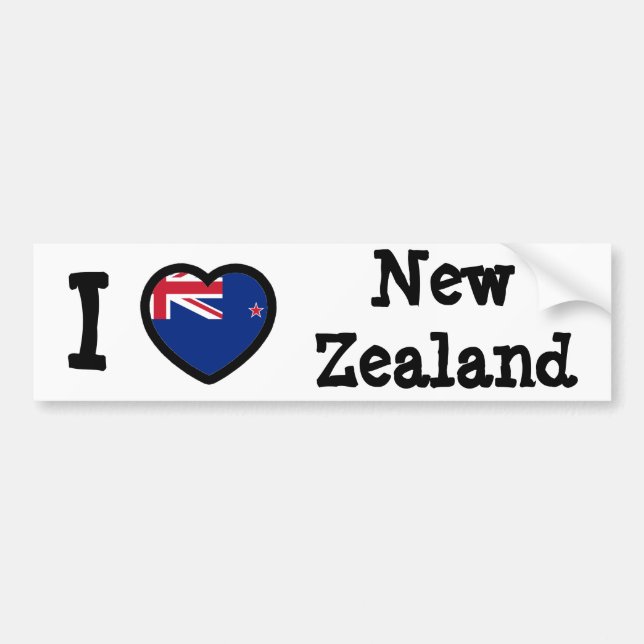 New Zealand Flag Bumper Sticker (Front)