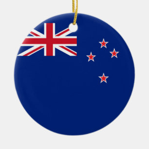 New Zealand flag Ceramic Tree Decoration