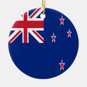 New Zealand Flag Ceramic Tree Decoration