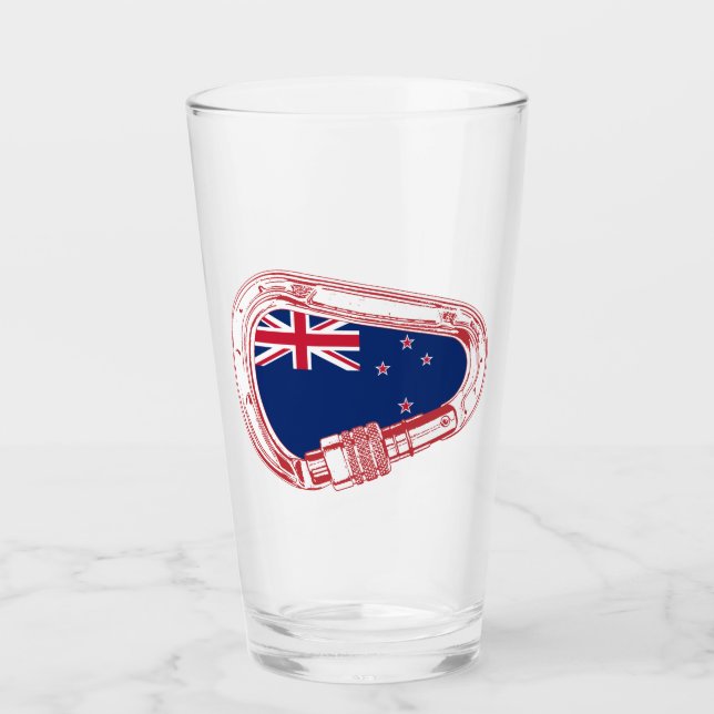New Zealand Flag Climbing Carabiner Glass (Front)
