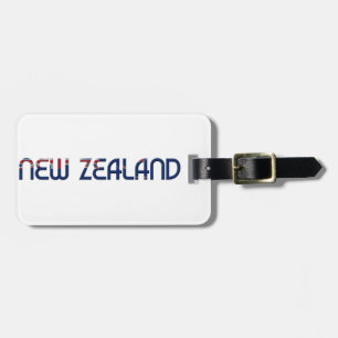 New Zealand Flag Colours Typography Luggage Tag