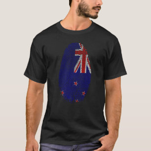 New Zealand Flag Fingerprint Dna  New Zealanders T-Shirt