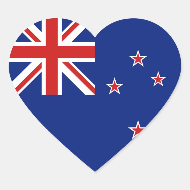 New Zealand Flag Heart Sticker (Front)