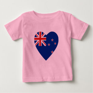 New Zealand Flag Heart T-Shirt