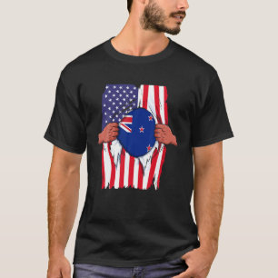 New Zealand Flag Inside Me Home Pride Kiwi America T-Shirt