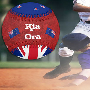 New Zealand Flag & Kia Ora, New Zealand / sports Baseball