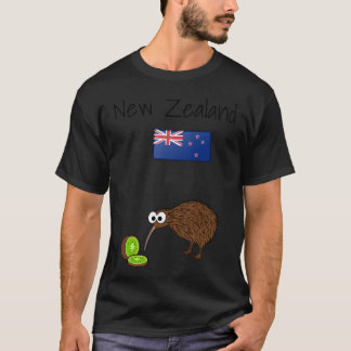 New Zealand Flag Kiwi Bird T-Shirt