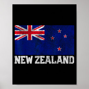 New Zealand Flag National Pride Roots Country Fami Poster