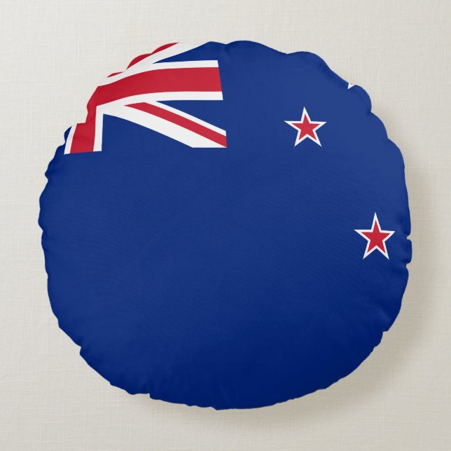 New Zealand Flag Round Cushion (Front)