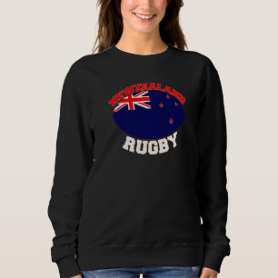 New Zealand Flag Rugby Ball Sports Players Sweatshirt