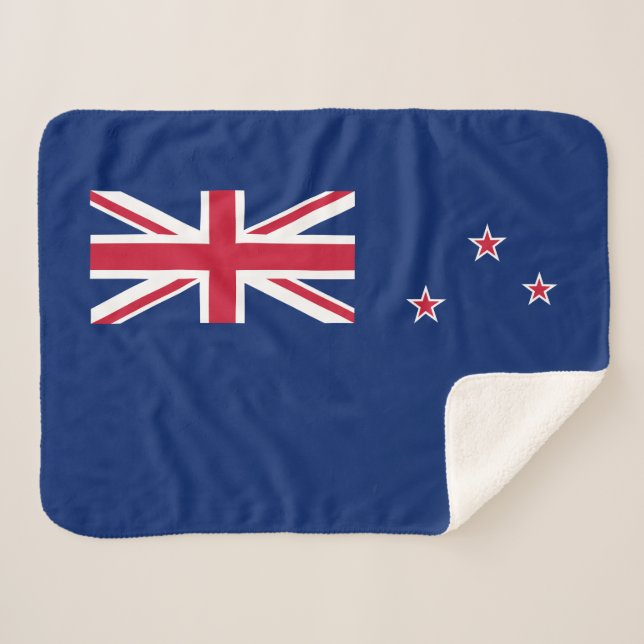 New Zealand Flag Sherpa Blanket (Front (Horizontal))