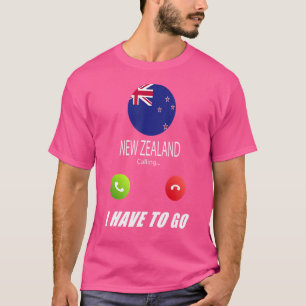 New Zealand Flag Souvenir New Zealand Is Calling I T-Shirt