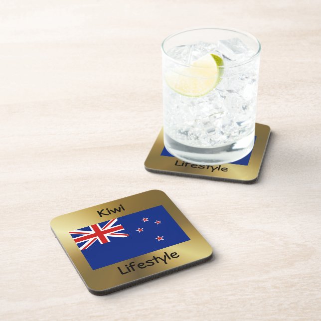 New Zealand Flag+Text Coaster (Right Side)