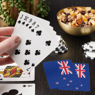 New Zealand Flag: Union Jack, Southern Cross Stars Playing Cards
