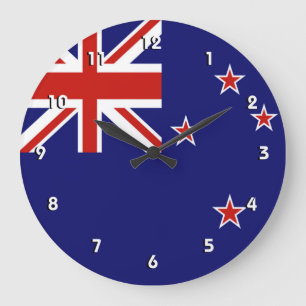 New Zealand flag wall clock with numbers