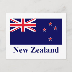 New Zealand Flag with Name Postcard