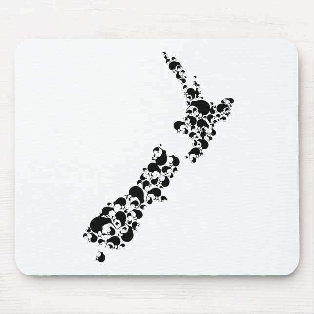 NEW ZEALAND - full of kiwis - black Mouse Pad (Front)