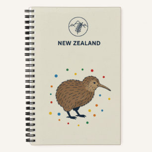 New Zealand Heritage & Kiwi Bird Mountain Photo Notebook