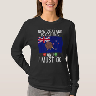 New Zealand Is Calling And I Must Go Kiwi Bird New T-Shirt