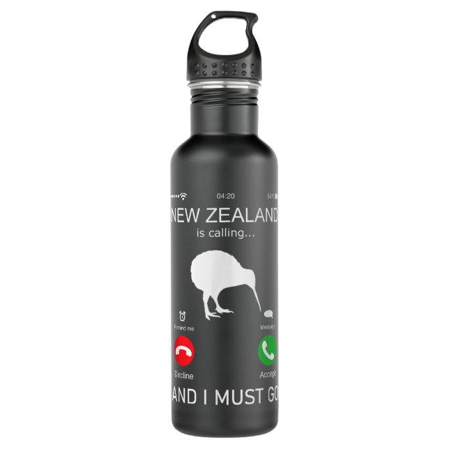 New Zealand is calling and i must go, zealand funn 710 Ml Water Bottle (Front)