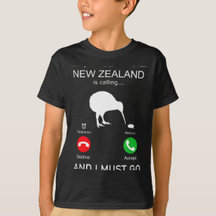 New Zealand Is Calling And I Must Go, Zealand Funn T-Shirt