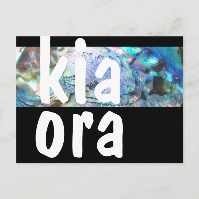 NEW ZEALAND KIA ORA GREETING PAUA BLACK NZ CUSTOM POSTCARD (Front)