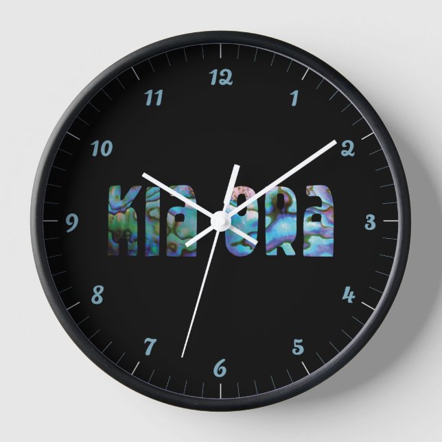 NEW ZEALAND KIA ORA KIWI GREETING PAUA CLOCK (Front)