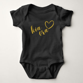 NEW ZEALAND KIA ORA MAORI GOLD SCRIPT NAME NZ     BABY BODYSUIT