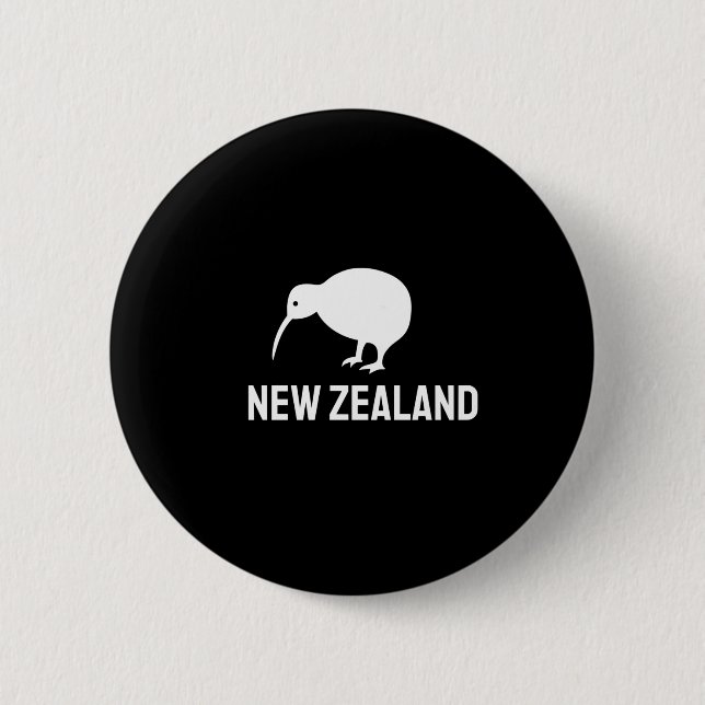 New Zealand Kiwi 6 Cm Round Badge (Front)