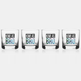 NEW ZEALAND KIWI AS BRO BBQ WHISKEY GLASS