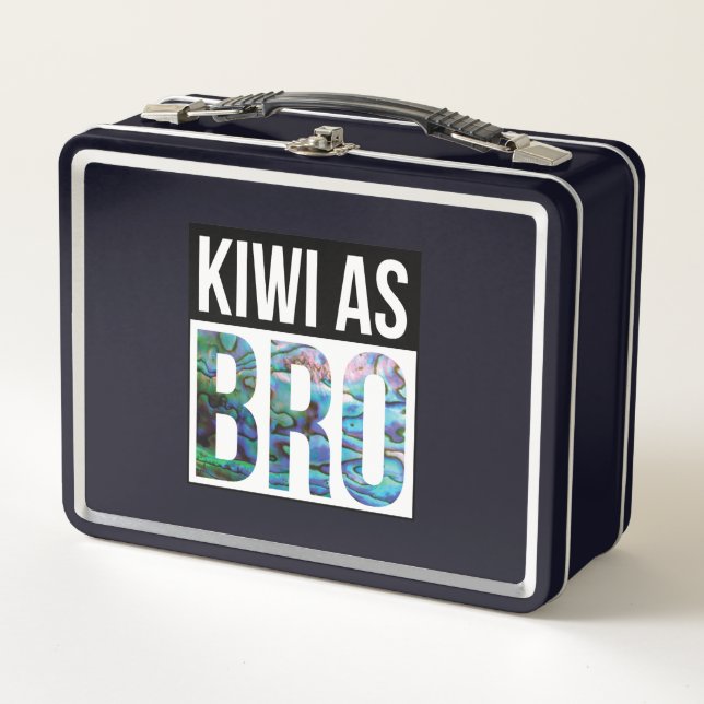 NEW ZEALAND KIWI AS BRO PAUA METAL LUNCH BOX (Front)