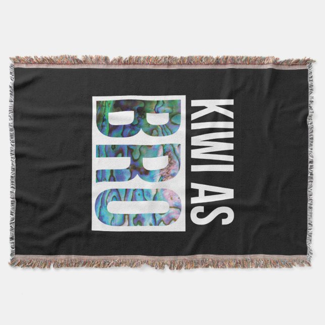 NEW ZEALAND KIWI AS BRO PAUA THROW BLANKET (Front)