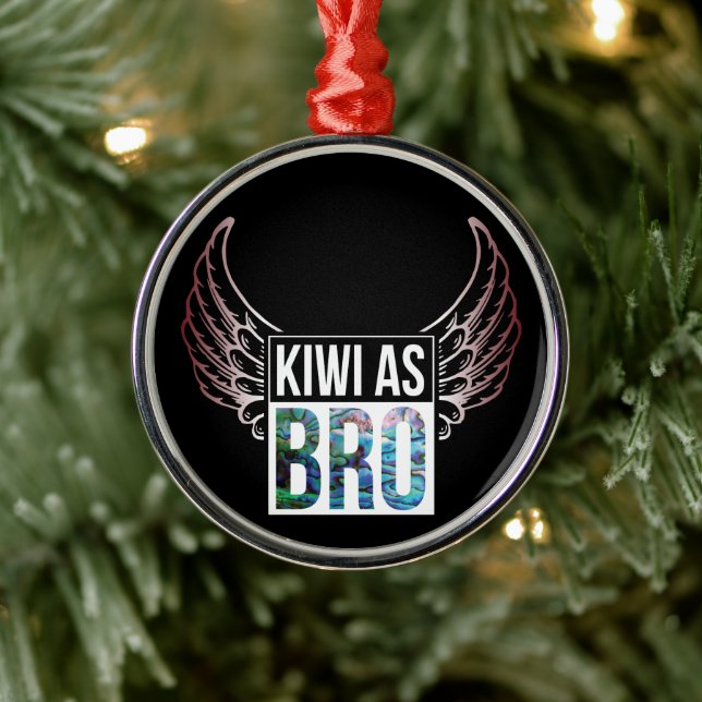 NEW ZEALAND KIWI AS BRO SIMPLE PAUA METAL TREE DECORATION (Tree)