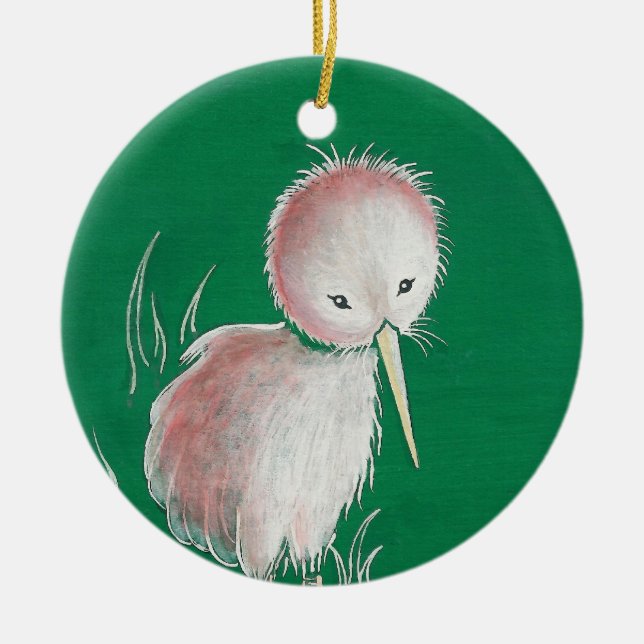New Zealand Kiwi Bird Ceramic Tree Decoration (Front)