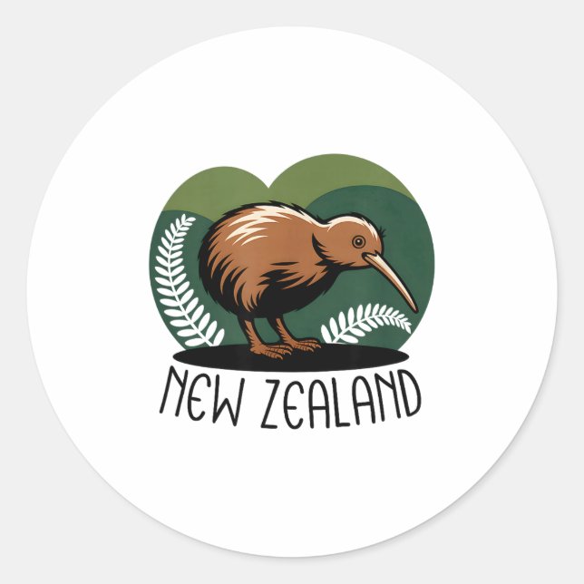 New Zealand Kiwi Bird  Classic Round Sticker (Front)