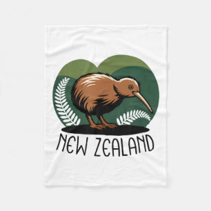 New Zealand Kiwi Bird  Fleece Blanket