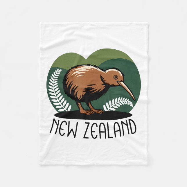 New Zealand Kiwi Bird  Fleece Blanket (Front)