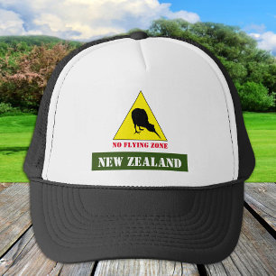 New Zealand, Kiwi Bird & No Flying Zone /Aotearoa Trucker Hat