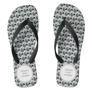 NEW ZEALAND KIWI BIRD PAUA SHELL FERN KORU JANDALS