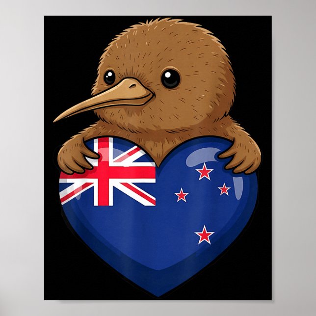 New Zealand Kiwi Bird Poster (Front)