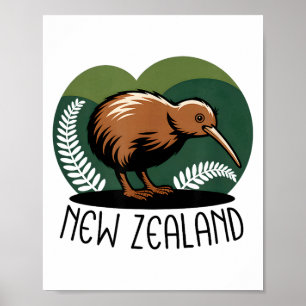 New Zealand Kiwi Bird Poster