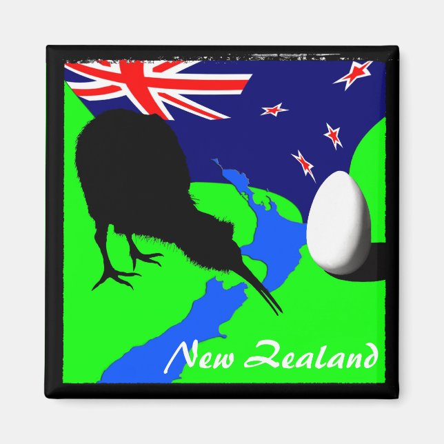 New Zealand, Kiwi, Flag (Magnet) Magnet (Front)