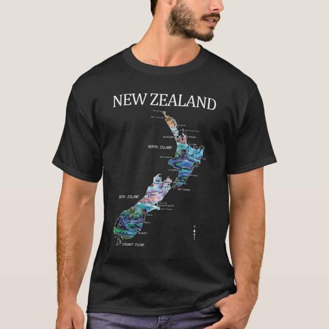 NEW ZEALAND KIWI MAP T-Shirt (Front)